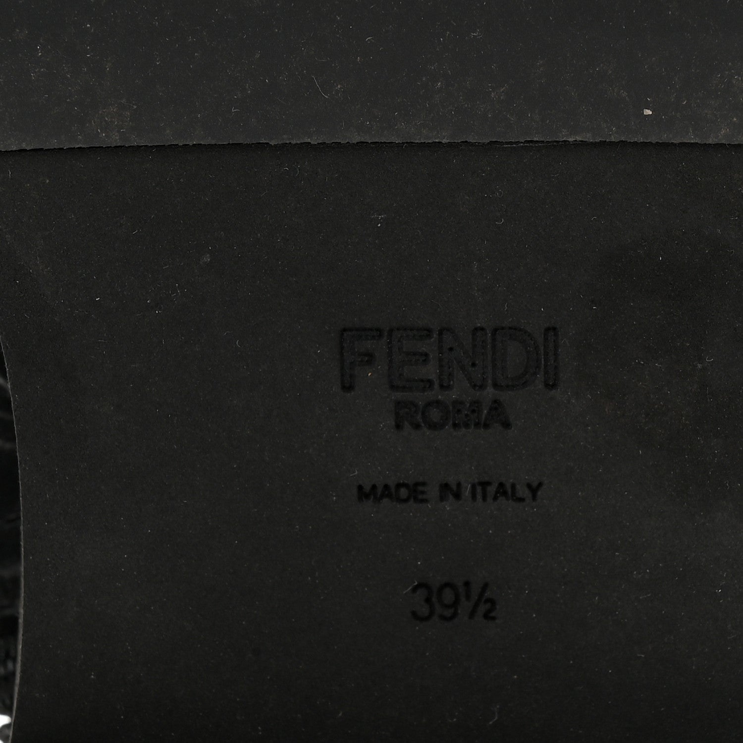Fendi Nappa FF Embossed Womens Biker Boots 39.5 Black