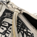 Balenciaga Agneau Arena Graffiti Le Cagole Shoulder Bag XS White Black