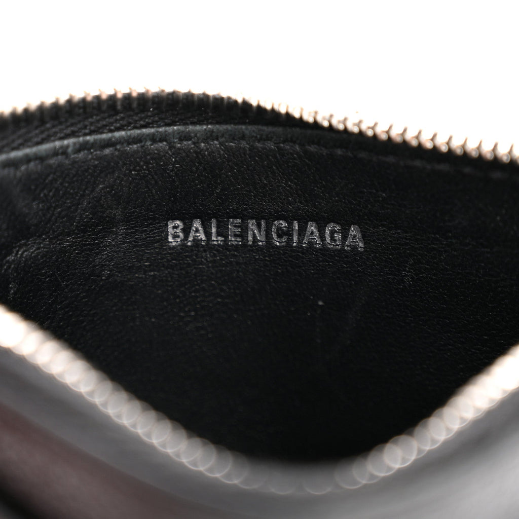 Balenciaga Calfskin Hourglass Long Coin Case Card Holder Black