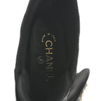 Chanel Shiny Lambskin Quilted Lace Up Combat Boots 37 Black