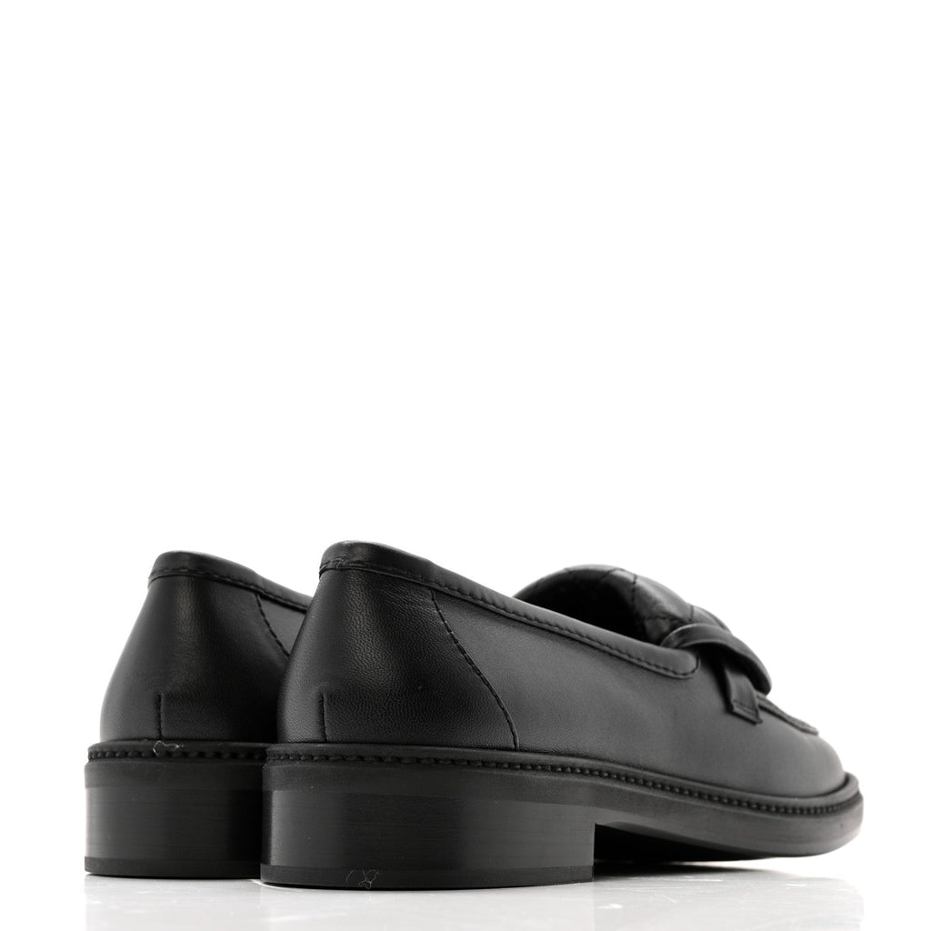 Chanel Lambskin Quilted CC Turnlock Loafers 38 Black