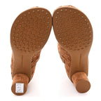 Bottega Veneta Suede Intrecciato Atomic Mid Heel Ankle 40 Caramel