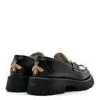 Gucci Cordovan Lux Womens Harald Horsebit 25mm Platform Loafers 38.5 Black