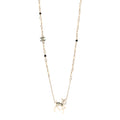 Chanel Pearl Crystal CC Deer Long Necklace Gold Green
