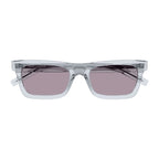Saint Laurent Sunglasses Rectangle Full Rim, Shiny Black Frame and Solid Blue Lens SL461BETTY009