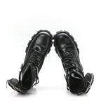 Prada Spazzolato Rois Nylon Metal Triangle Logo Monolith Pouch Pocket 55mm Boots 37 Black