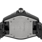 Chanel Stainless Steel Ceramic Diamond 33mm J12 Quartz Watch Black