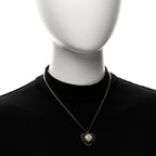 Chanel Pearl Crystal CC Heart Necklace Gold Pearly White Black