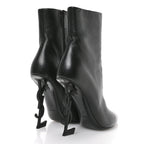 Saint Laurent Calfskin Opyum Ankle Boots 40 Black