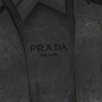 Prada Calfskin Double Buckle Combat Boots 37 Black