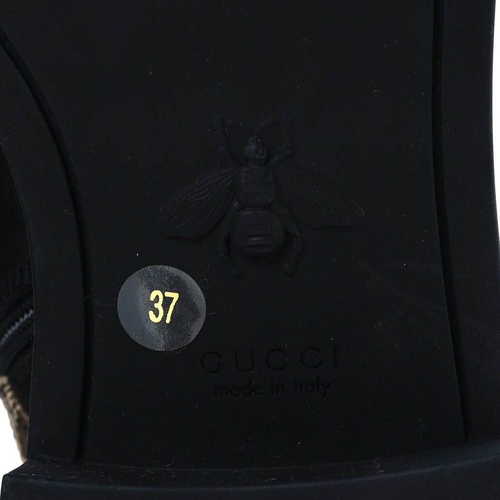 Gucci Flores Calfskin Monogram Maxi GG Nappa Matelasse Double G 40mm Ankle Boots 37 Black Camel Ebony