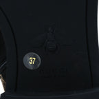 Gucci Flores Calfskin Monogram Maxi GG Nappa Matelasse Double G 40mm Ankle Boots 37 Black Camel Ebony