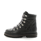 Chanel Lambskin Quilted Lace Up Boots 35.5 Grey