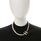 Chanel Pearl CC 100th Anniversary Necklace Light Gold