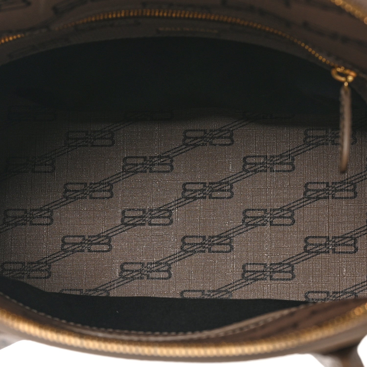 Balenciaga Coated Canvas BB Monogram S Ville Top Handle Bag Beige Brown