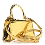 Balenciaga Mirror Calfskin Hourglass Top Handle Bag XS Gold