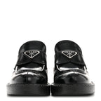 Prada Spazzolato Metal Triangle Logo 50mm Loafers 36.5 Black