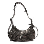 Balenciaga Metallic Agneau Arena Le Cagole Shoulder Bag XS Dark Bronze