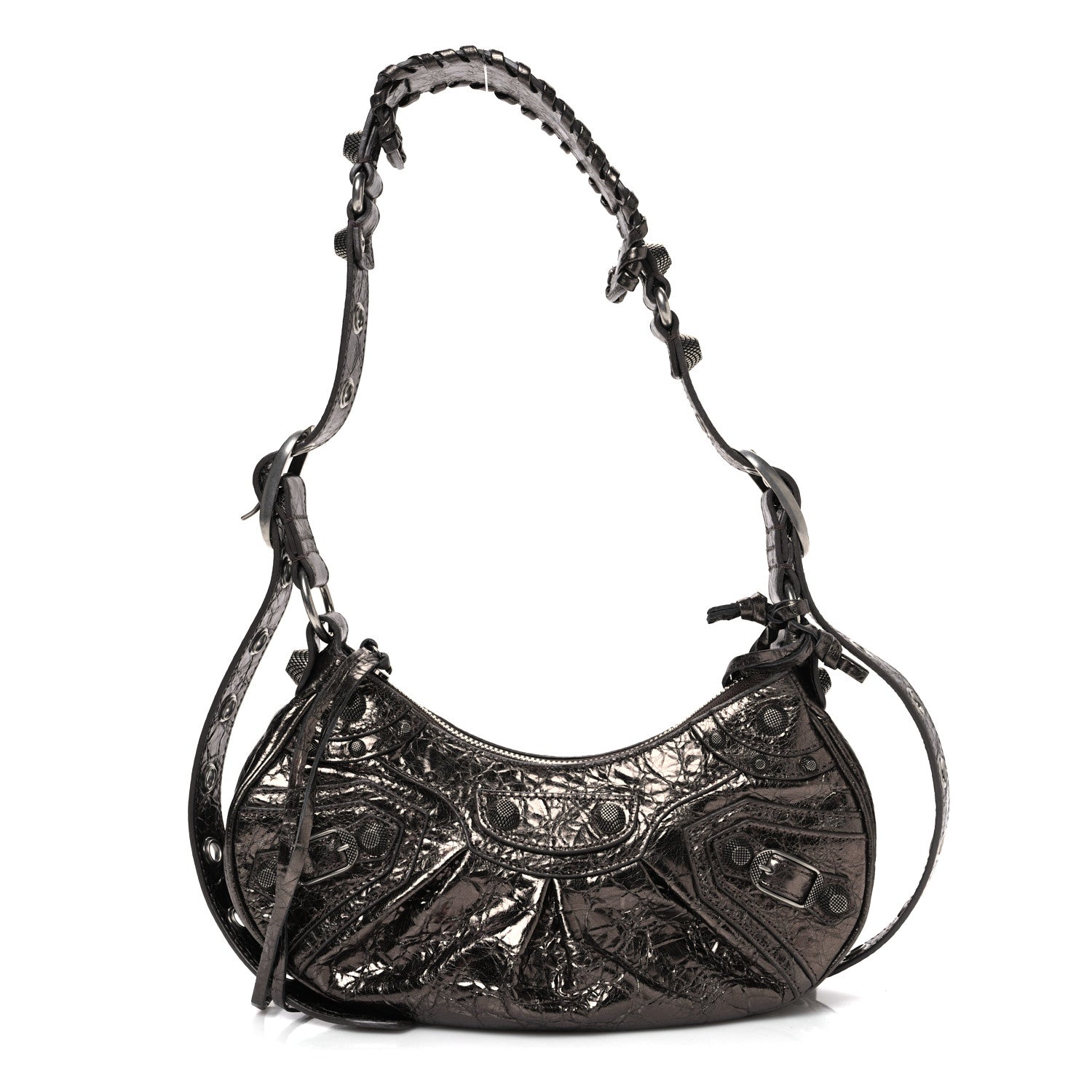 Balenciaga Metallic Agneau Arena Le Cagole Shoulder Bag XS Dark Bronze