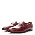 Gucci Betis Glamour Calfskin Guccissima Womens Jordaan Loafers 37.5 Rosso Ancora