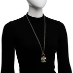 Chanel Pearl Resin Crystal CC No 5 Eyeshadow Pendant Necklace Multicolor