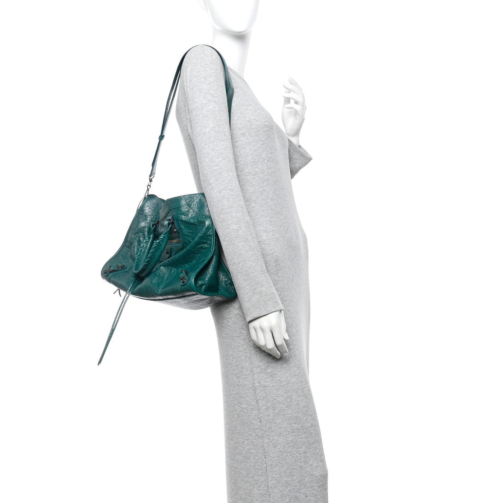 Balenciaga Arena Lambskin Classic Hardware Medium Le City Dark Emerald