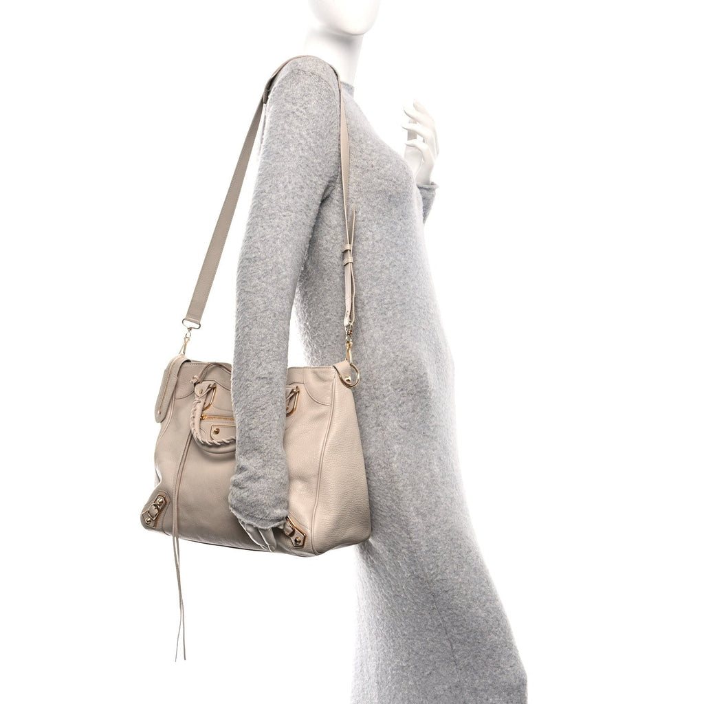 Balenciaga Chevre Gold Metallic Edge Hardware Velo Beige Praline