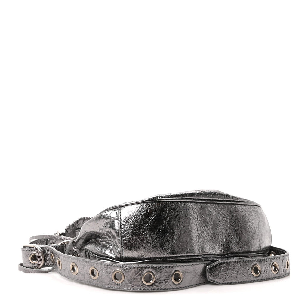 Balenciaga Metallic Agneau Arena Le Cagole Shoulder Bag XS Silver