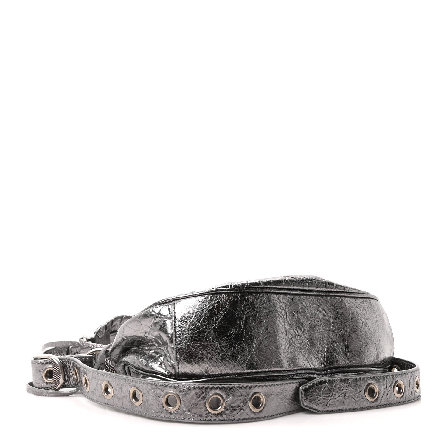 Balenciaga Metallic Agneau Arena Le Cagole Shoulder Bag XS Silver