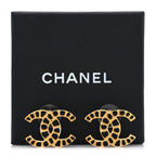 Chanel Resin Along The Nile CC Earrings Gold Black
