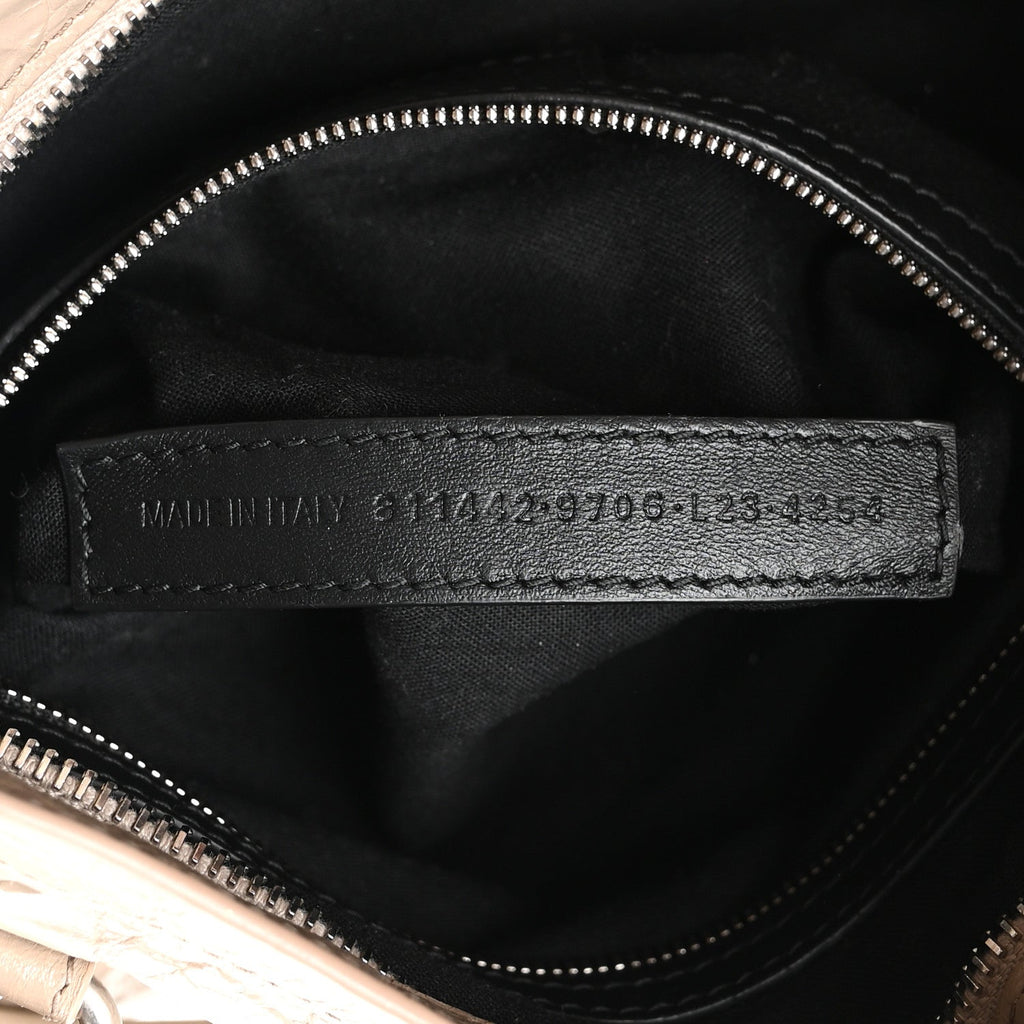 Balenciaga Agneau Arena Storico Silver Hardware Small Le City Beige