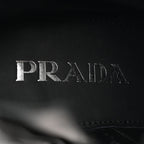 Prada Spazzolato Re-Nylon Metal Triangle Logo Lace Up 85mm Ankle Boots 39 Black