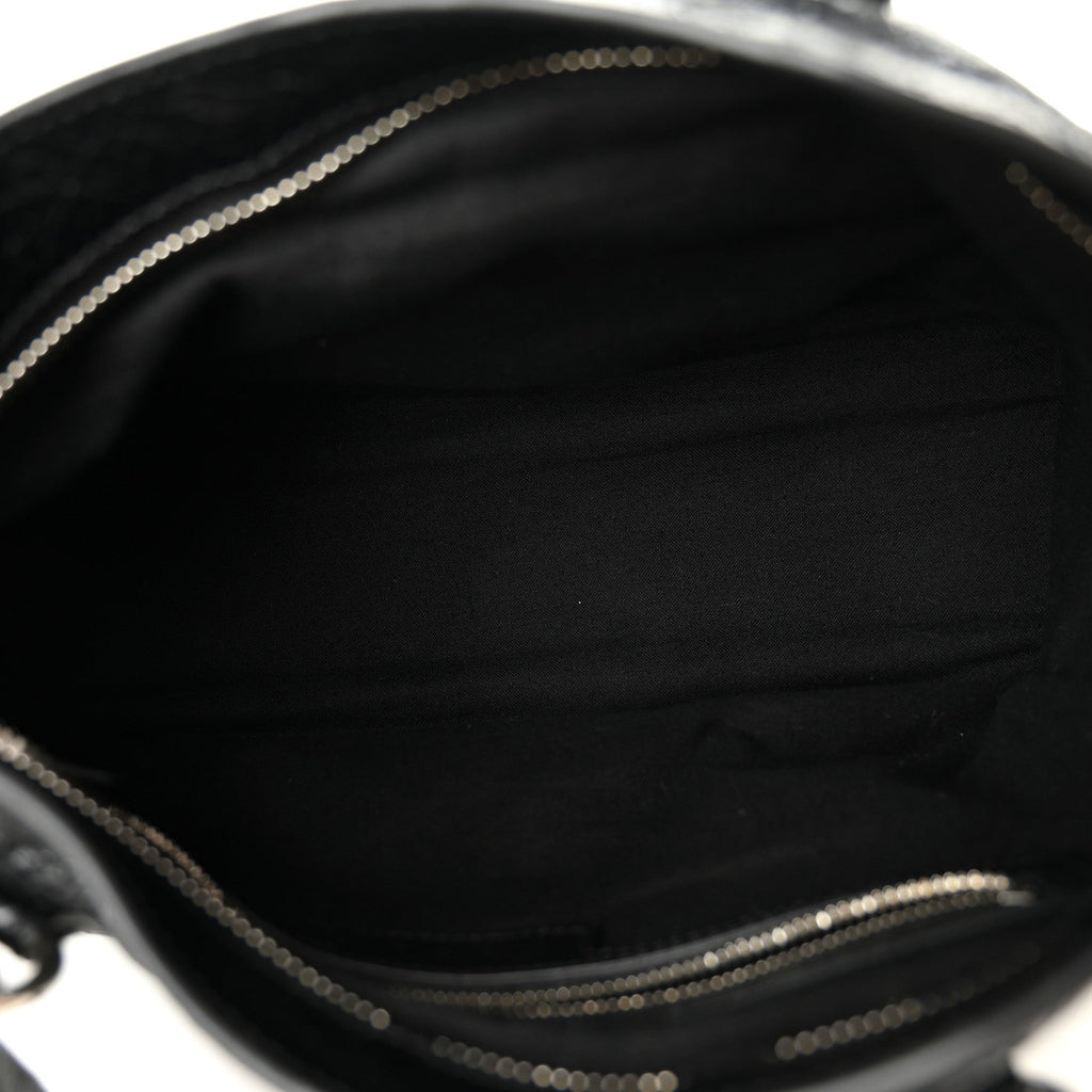 Balenciaga Agneau Arena Storico Silver Hardware Small Le City Black