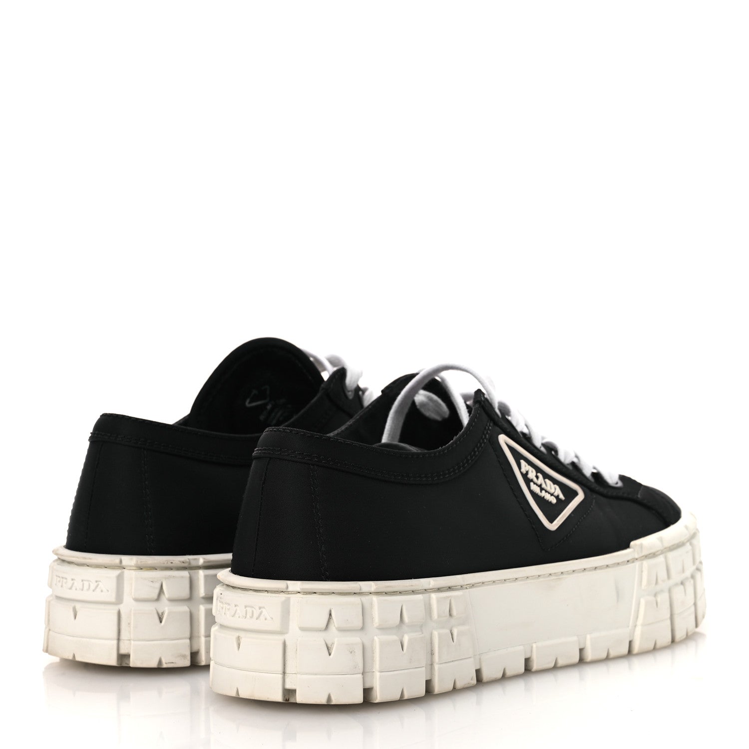 Prada Re-Nylon Gabardine Triangle Logo Double Wheel 50mm Sneakers 41.5 Black