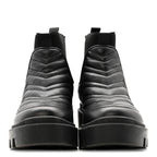 Gucci Calfskin Nappa Matelasse Frances Chelsea Boots 35.5 Black