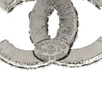 Chanel Crystal CC Treasure Chest Earrings Silver