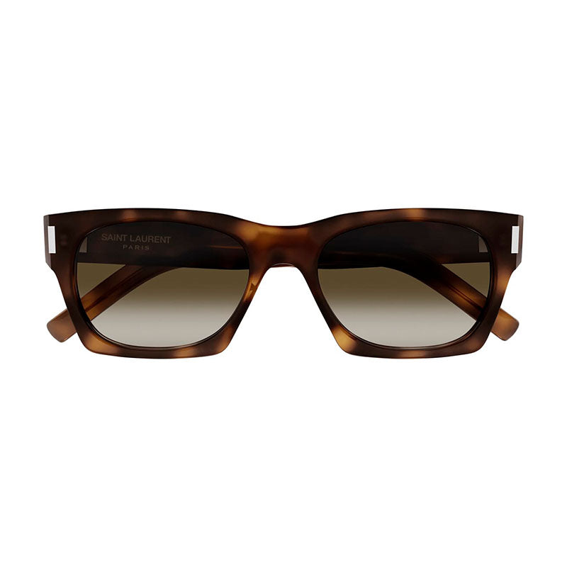 Saint Laurent Sunglasses Square Full Rim, Transparent Frame and Green Lens SL402008