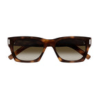 Saint Laurent Sunglasses Square Full Rim, Transparent Frame and Green Lens SL402008