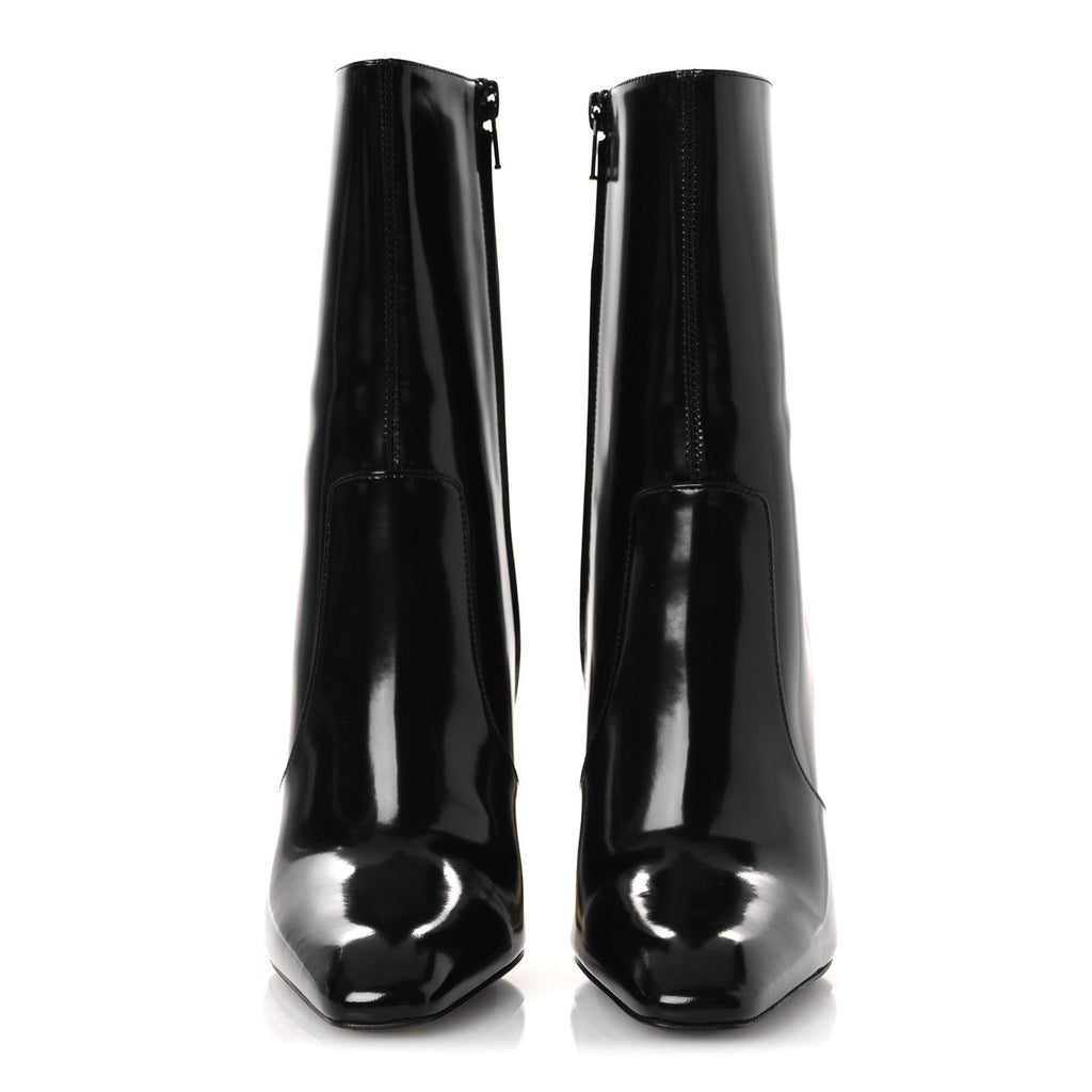 Saint Laurent Vitello Marilyn Auteuil 105 Ankle Zip Boots 37.5 Black