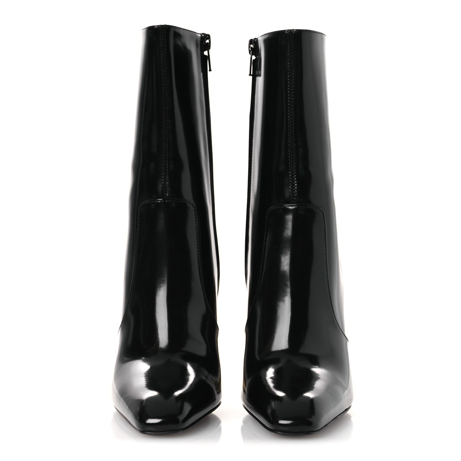 Saint Laurent Vitello Marilyn Auteuil 105 Ankle Zip Boots 37.5 Black