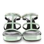Gucci Regent Calfskin Horsebit Mid Heel Sandals 39.5 Pacific Green