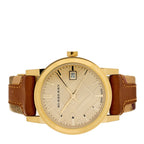 Burberry Stainless Steel Calfskin 38mm Quartz Watch Champagne BU9026