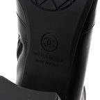 Chanel Stretch Lambskin Cap Toe CC Short Boots 35 Black
