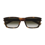 Saint Laurent Sunglasses Rectangle Full Rim, Havana Frame and Brown Gradient Lens SL662002