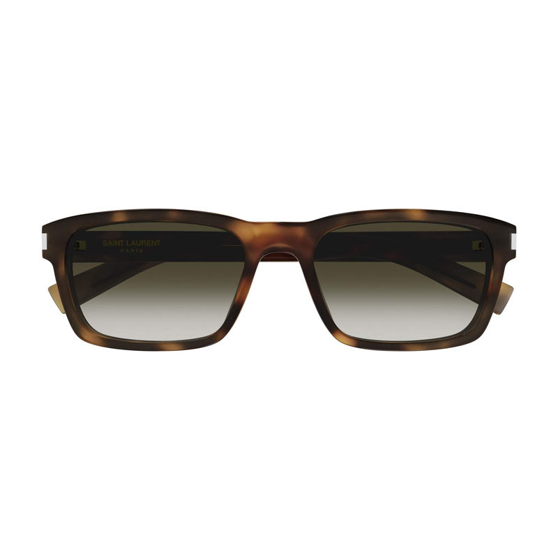Saint Laurent Sunglasses Rectangle Full Rim, Havana Frame and Brown Gradient Lens SL662002