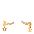 Chanel Crystal CC Shooting Star Earrings Gold