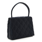 Chanel Satin Quilted Kelly Flap Bag Navy