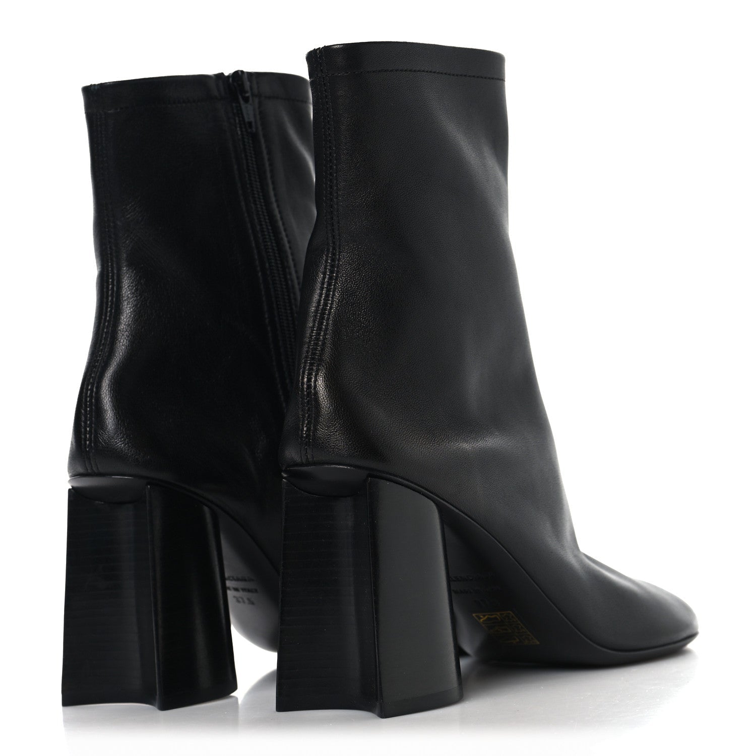 Balenciaga Shiny Soft Sheepskin Glove 80mm Ankle Boots 37.5 Black