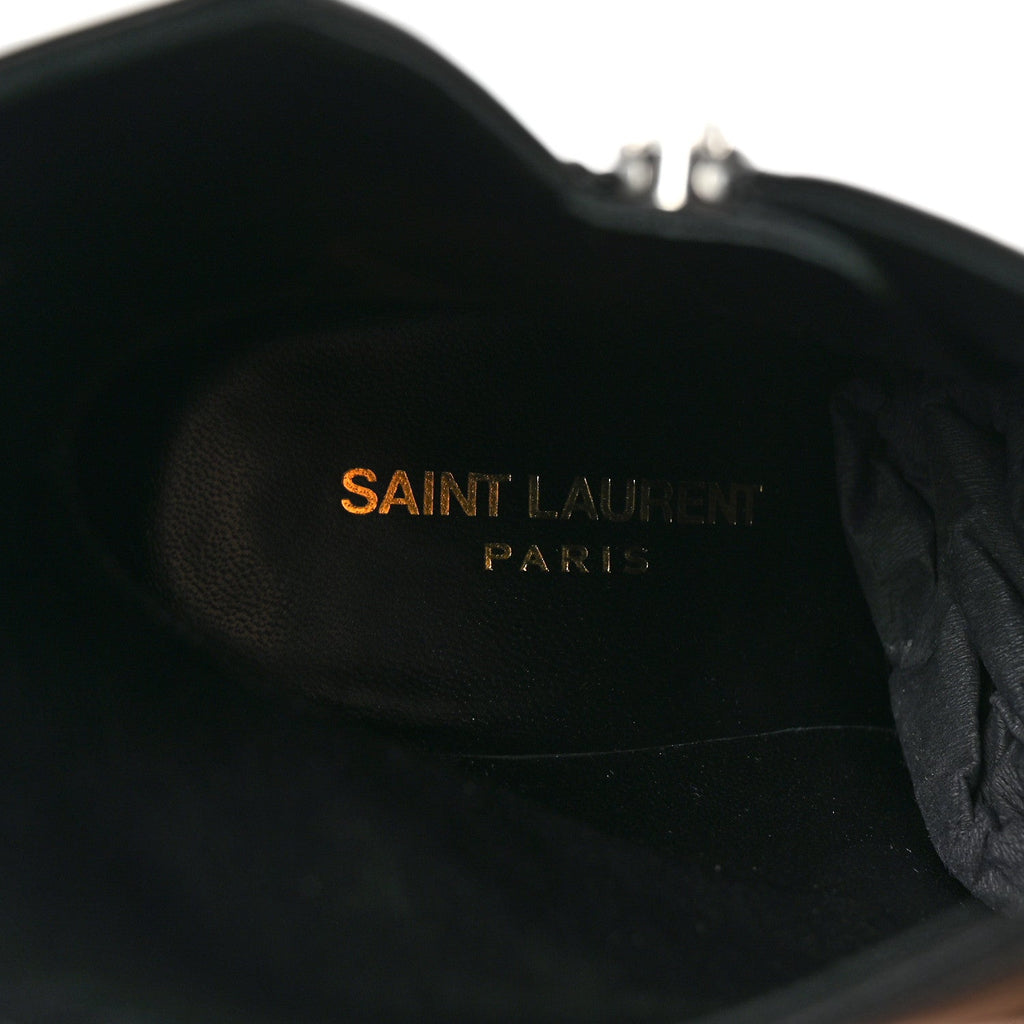 Saint Laurent Calfskin Niki 85 Wedge Booties 39.5 Black