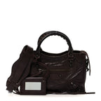 Balenciaga Agneau Classic Hardware Mini City Cigare Fonce